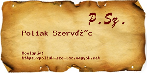 Poliak Szervác névjegykártya